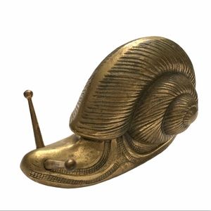 Large brass snail decor figure heavy home vintage